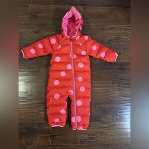 Hanna Anderson Baby Polka Dot Print Insulated Snowsuit Size 18-24 Months